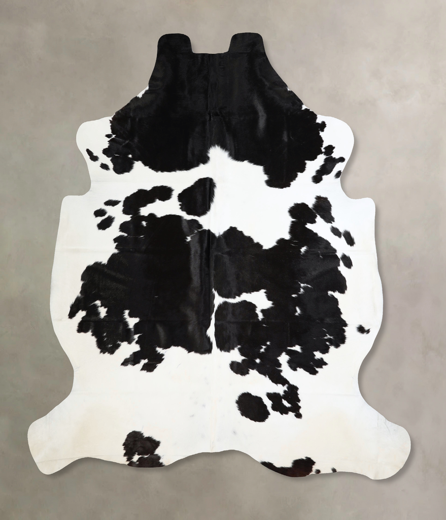 Black and White X-Large Brazilian Cowhide Rug 7'3"H x 6'10"W #A41569 by Hudson Hides