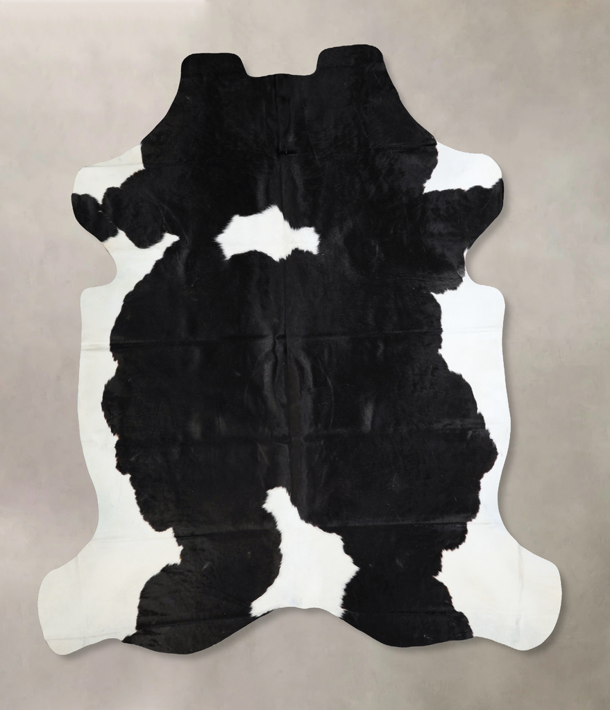 Black and White X-Large Brazilian Cowhide Rug 7'1"H x 6'10"W #A41573 by Hudson Hides