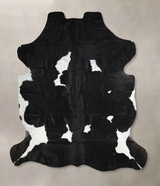 Black and White X-Large Brazilian Cowhide Rug 7'3"H x 6'10"W #A41574 by Hudson Hides