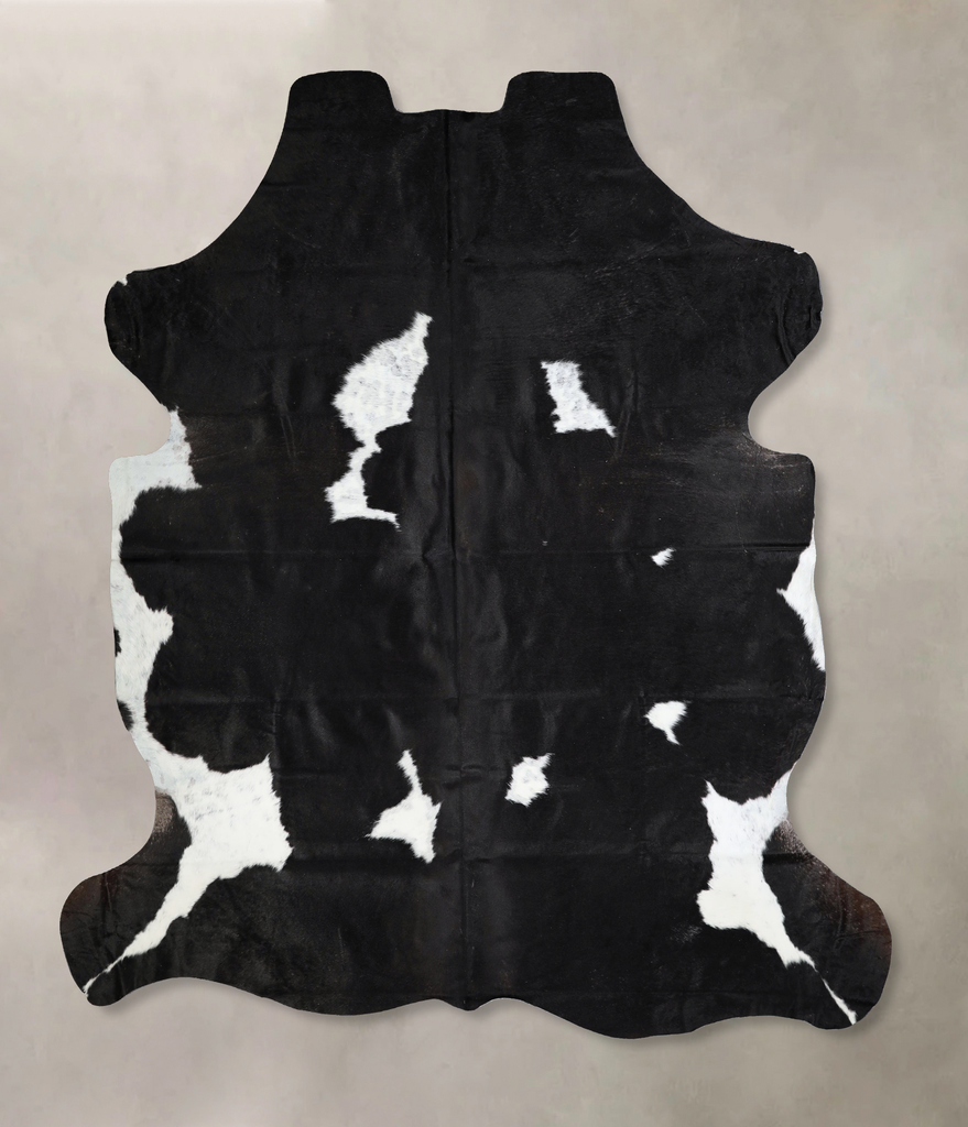 Black and White X-Large Brazilian Cowhide Rug 7'3"H x 6'10"W #A41574 by Hudson Hides
