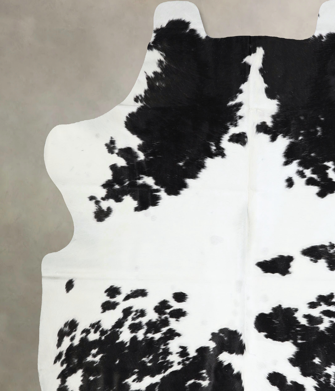 Black and White X-Large Brazilian Cowhide Rug 7'2"H x 6'8"W #A41601 by