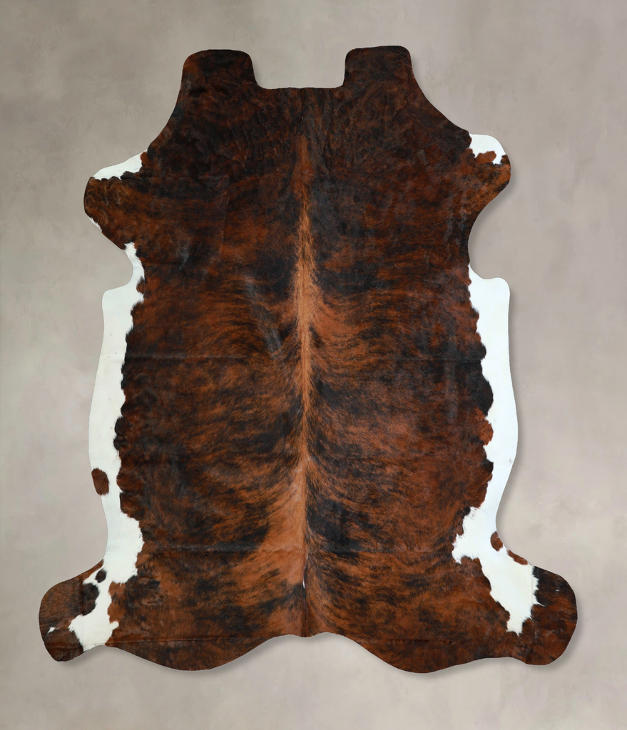 Tricolor X-Large European Cowhide Rug 7'3"H x 6'10"W #A41615 by Hudson Hides