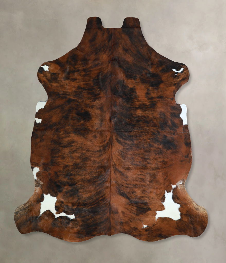 Tricolor X-Large European Cowhide Rug 7'0"H x 6'8"W #A41621 by Hudson Hides