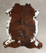 Tricolor X-Large European Cowhide Rug 7'2"H x 6'3"W #A41622 by Hudson Hides