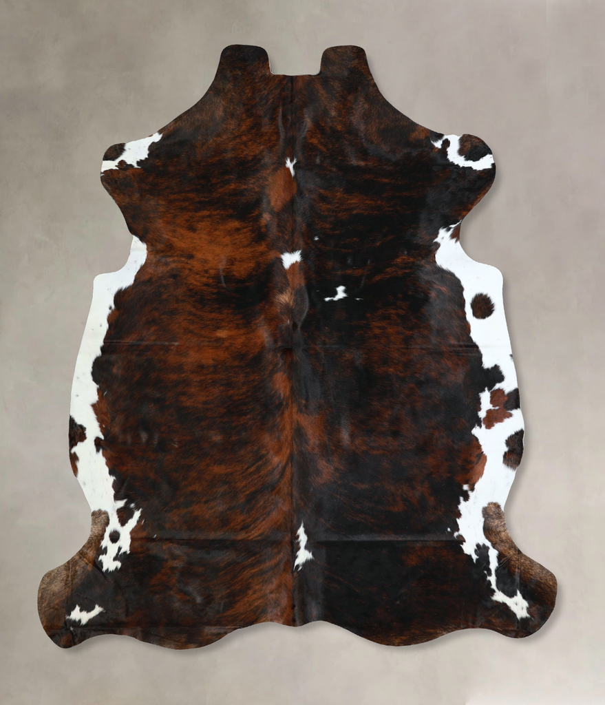 Tricolor X-Large European Cowhide Rug 7'2"H x 6'6"W #A41625 by Hudson Hides