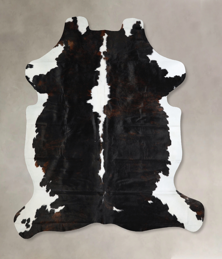 Tricolor X-Large European Cowhide Rug 7'5"H x 6'5"W #A41642 by Hudson Hides