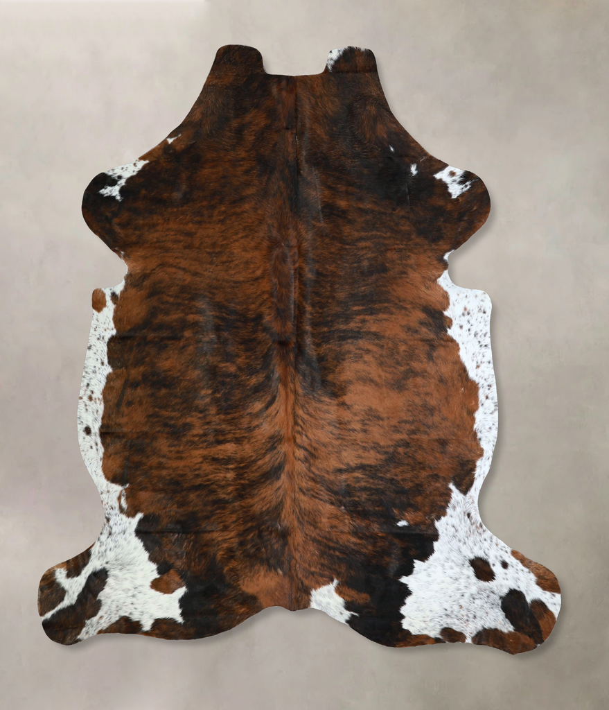 Tricolor X-Large European Cowhide Rug 7'0"H x 6'3"W #A41643 by Hudson Hides