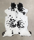 Black and White X-Large Brazilian Cowhide Rug 7'1"H x 6'6"W #A41654 by Hudson Hides