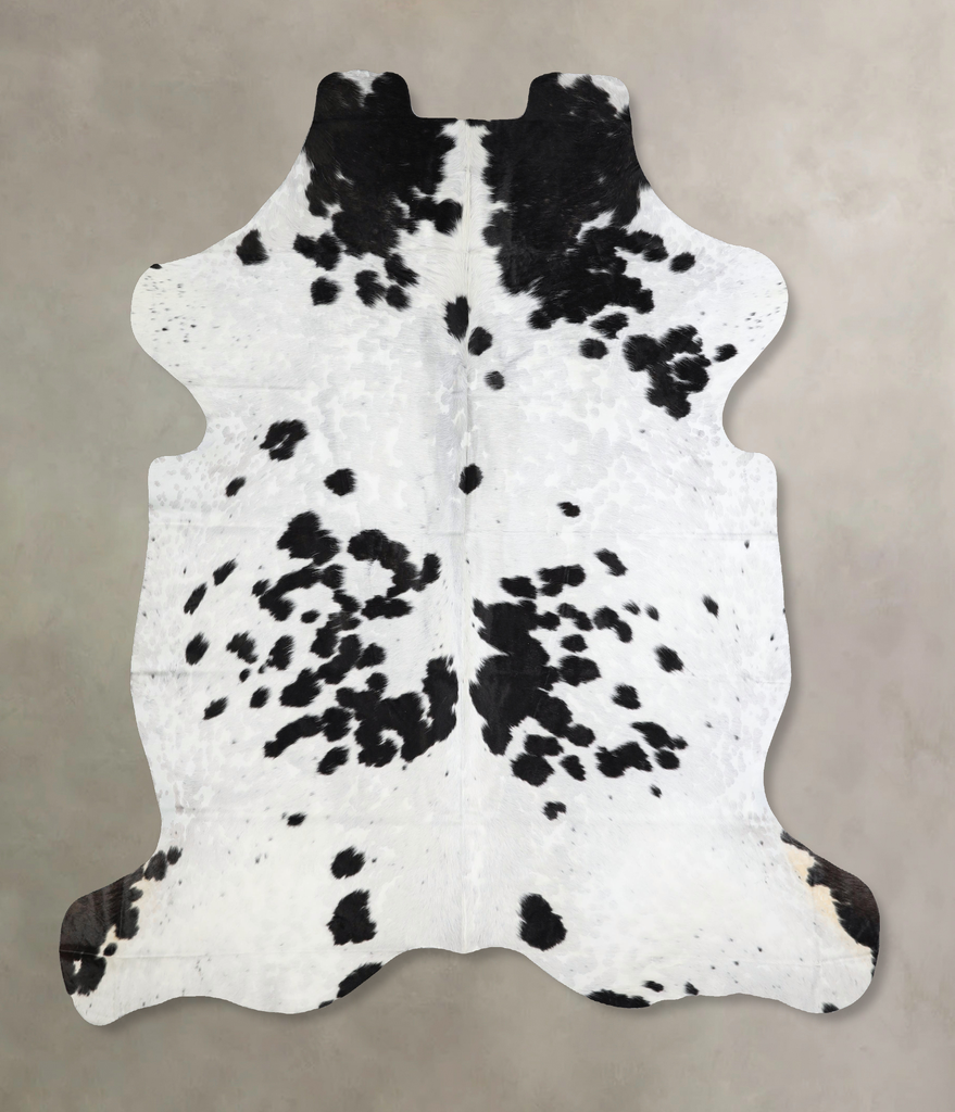 Black and White X-Large Brazilian Cowhide Rug 7'1"H x 6'6"W #A41654 by Hudson Hides