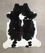 Black and White X-Large Brazilian Cowhide Rug 7'2"H x 6'2"W #A41655 by Hudson Hides