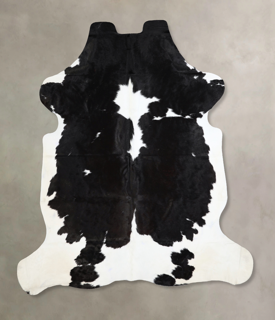 Black and White X-Large Brazilian Cowhide Rug 7'2"H x 6'2"W #A41655 by Hudson Hides