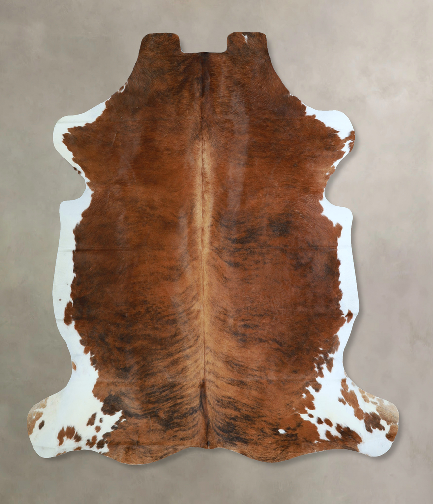 Tricolor X-Large European Cowhide Rug 7'2"H x 6'11"W #A41659 by Hudson Hides