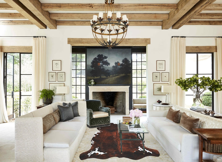 Tricolor X-Large European Cowhide Rug 7'0"H x 6'9"W #A41664 by Hudson Hides