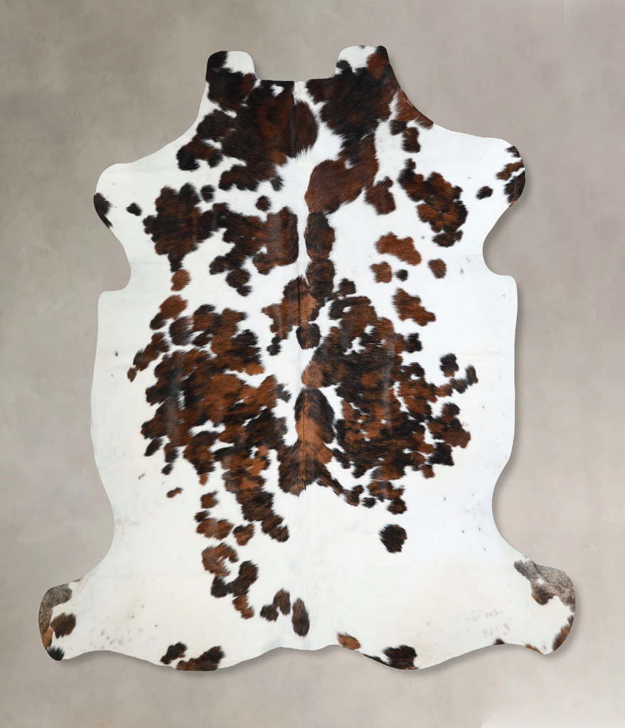 Tricolor X-Large European Cowhide Rug 6'5"H x 6'6"W #A41691 by Hudson Hides