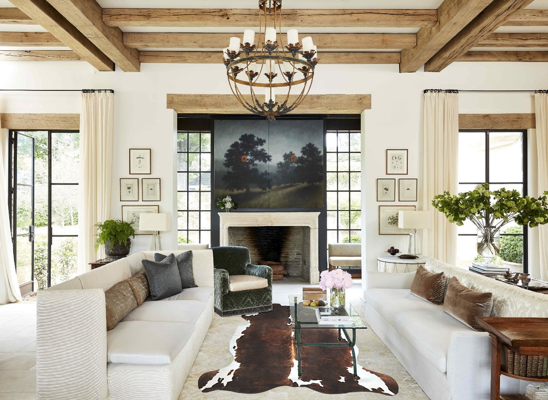 Tricolor X-Large European Cowhide Rug 7'5"H x 6'5"W #A41694 by Hudson 