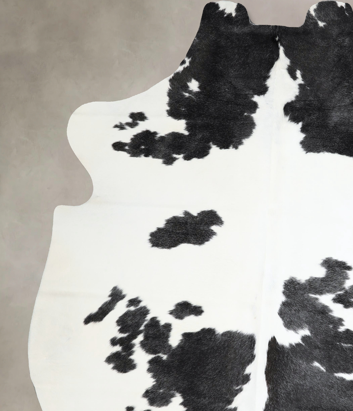 Black and White X-Large Brazilian Cowhide Rug 7'7"H x 6'6"W #A41704 by Hudson Hides