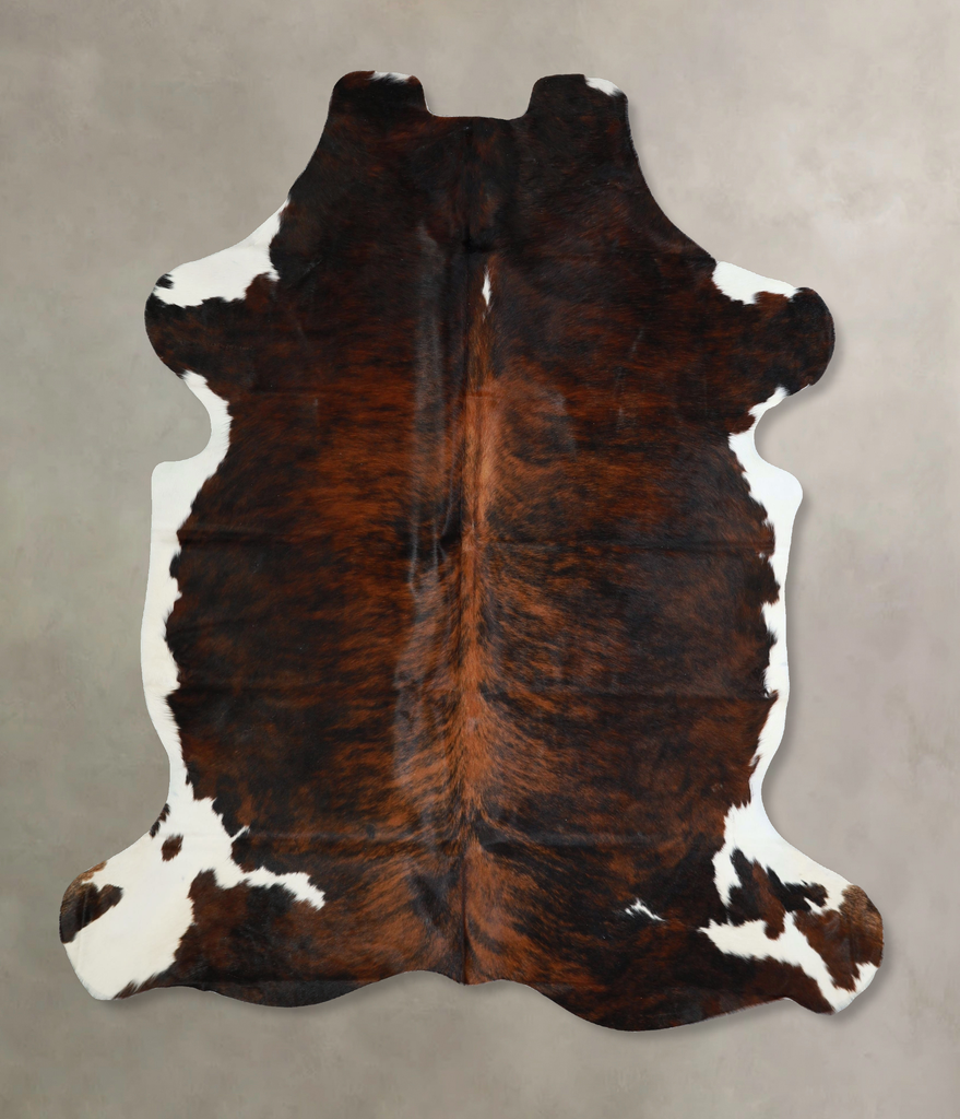 Tricolor X-Large European Cowhide Rug 7'0"H x 5'10"W #A41713 by Hudson Hides