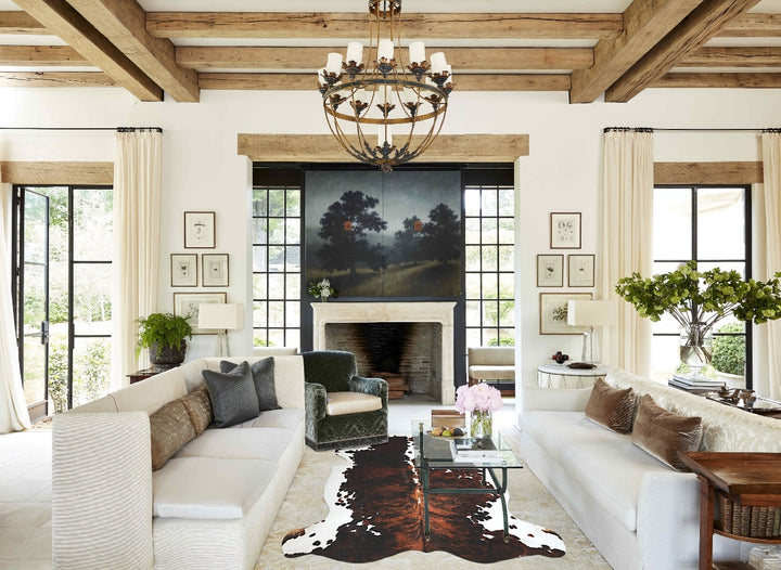 Tricolor X-Large European Cowhide Rug 7'4"H x 6'9"W #A41716 by Hudson Hides