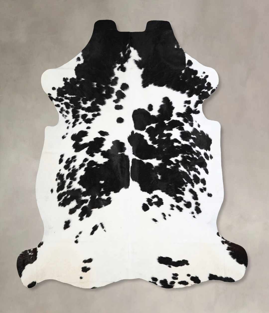 Black and White X-Large Brazilian Cowhide Rug 7'2"H x 6'8"W #A41732 by