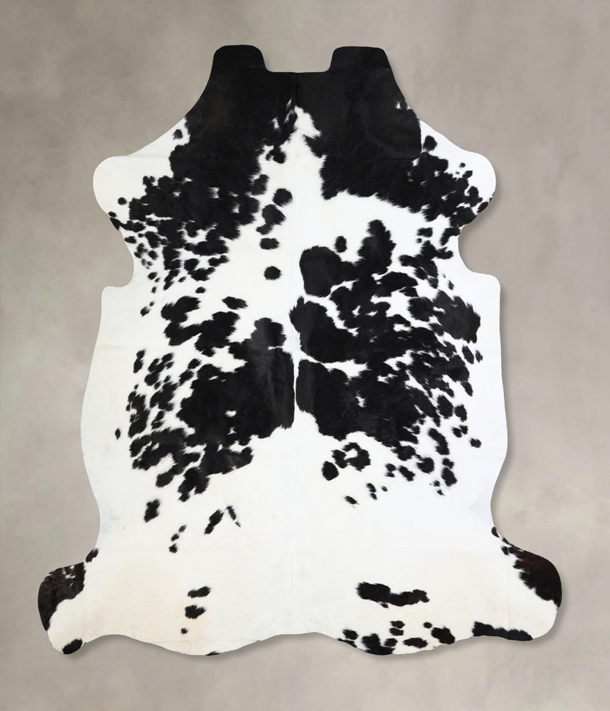 Black and White X-Large Brazilian Cowhide Rug 7'2"H x 6'8"W #A41732 by Hudson Hides