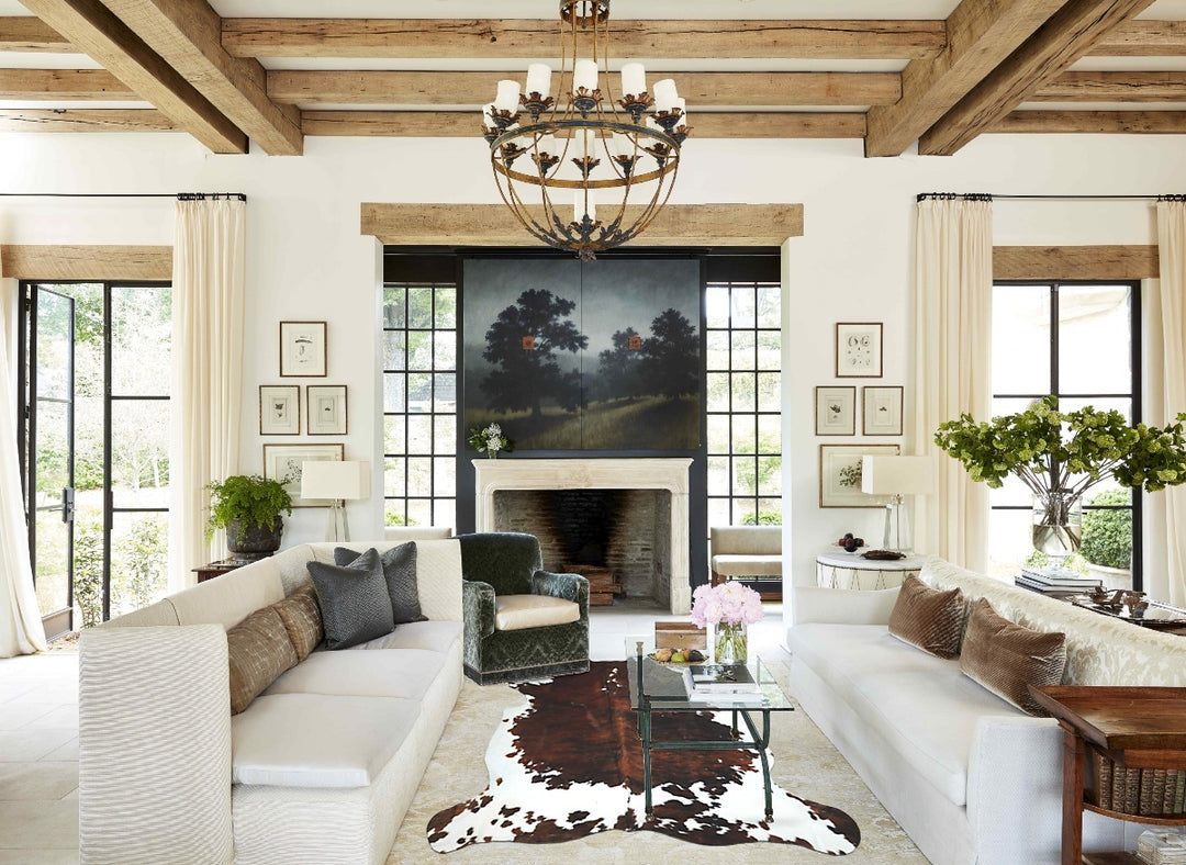 Tricolor X-Large European Cowhide Rug 7'5"H x 6'7"W #A41741 by Hudson 