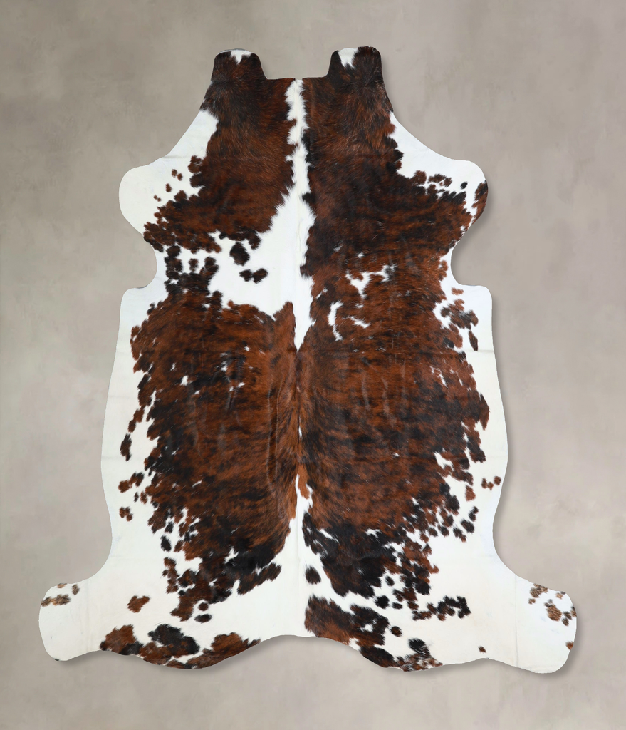 Tricolor X-Large European Cowhide Rug 6'3"H x 6'5"W #A41751 by Hudson Hides