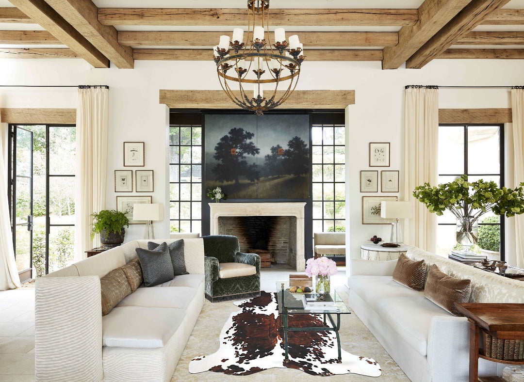 Tricolor X-Large European Cowhide Rug 6'3"H x 6'5"W #A41751 by Hudson 