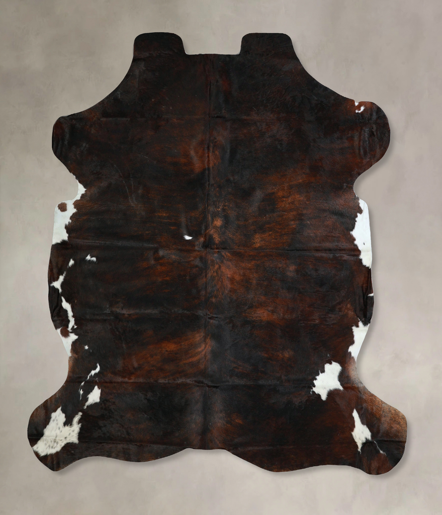Tricolor X-Large European Cowhide Rug 7'0"H x 6'6"W #A41758 by Hudson Hides