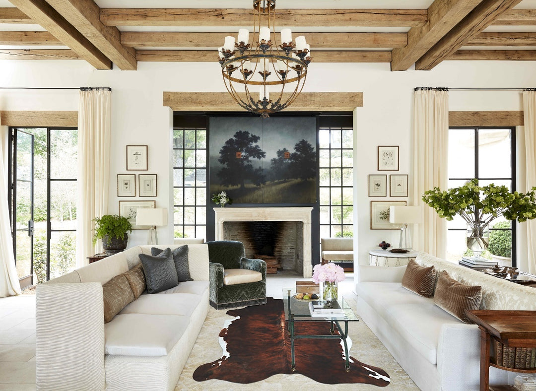 Tricolor X-Large European Cowhide Rug 7'4"H x 6'4"W #A41762 by Hudson 