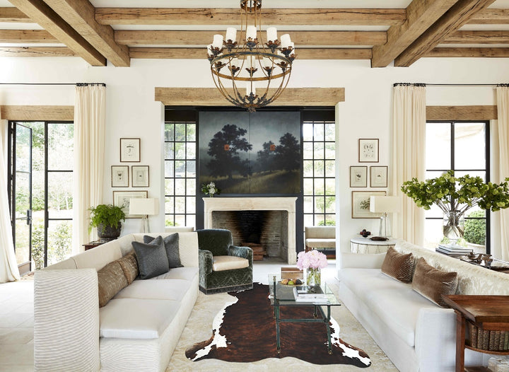 Tricolor X-Large European Cowhide Rug 7'2"H x 6'3"W #A41767 by Hudson Hides