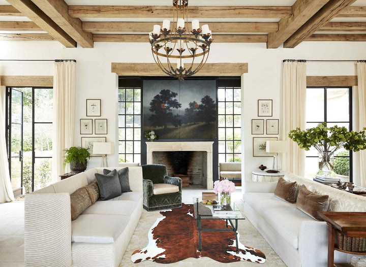 Tricolor X-Large European Cowhide Rug 6'11"H x 6'6"W #A41768 by Hudson Hides