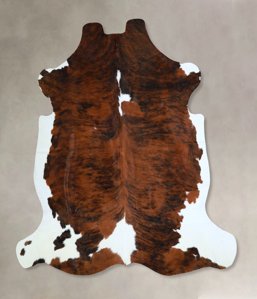 Tricolor X-Large European Cowhide Rug 6'11"H x 6'9"W #A41770 by Hudson Hides