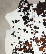 Tricolor X-Large European Cowhide Rug 7'3"H x 6'8"W #A41784 by Hudson Hides