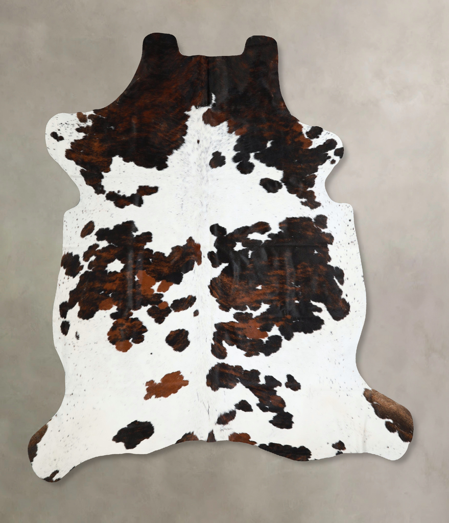 Tricolor X-Large European Cowhide Rug 6'9"H x 6'1"W #A41794 by Hudson Hides