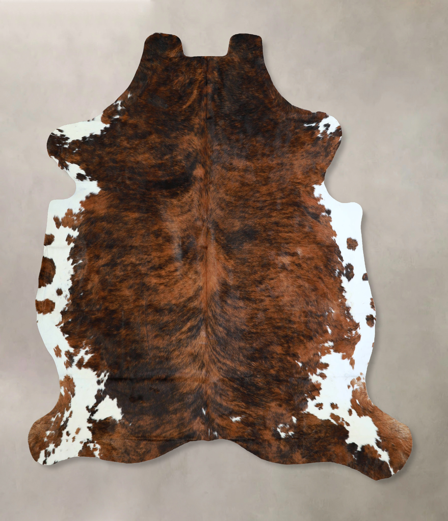 Tricolor X-Large European Cowhide Rug 7'5"H x 6'7"W #A41800 by Hudson Hides