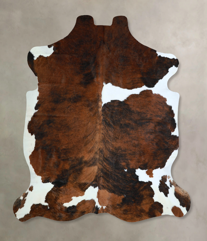 Tricolor X-Large European Cowhide Rug 7'3"H x 6'7"W #A41804 by Hudson Hides