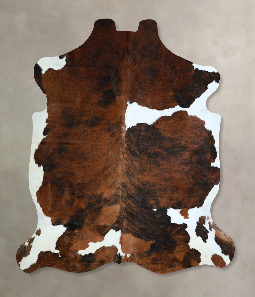 Tricolor X-Large European Cowhide Rug 7'3"H x 6'7"W #A41804 by Hudson Hides