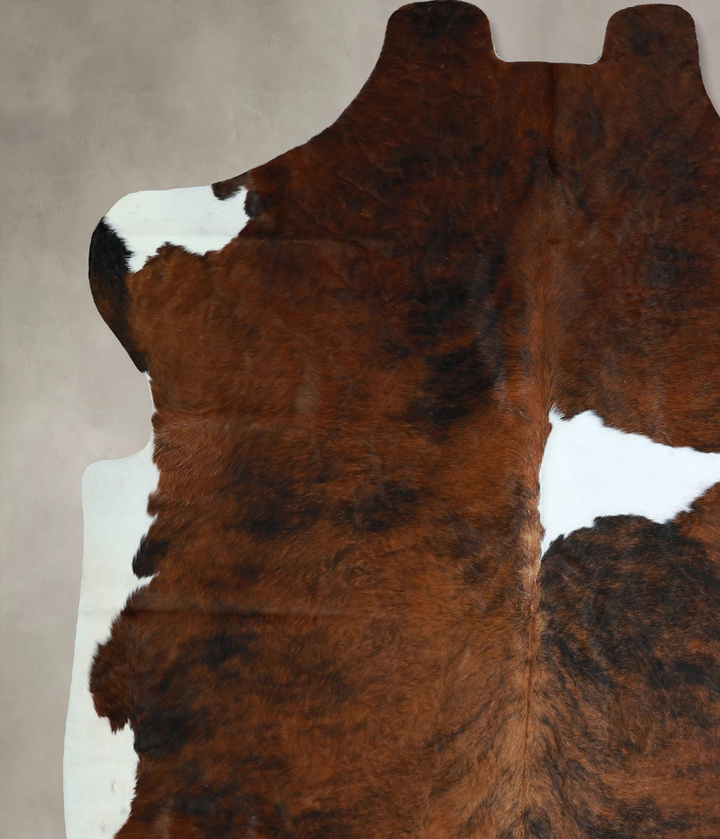 Tricolor X-Large European Cowhide Rug 7'3"H x 6'7"W #A41804 by Hudson Hides