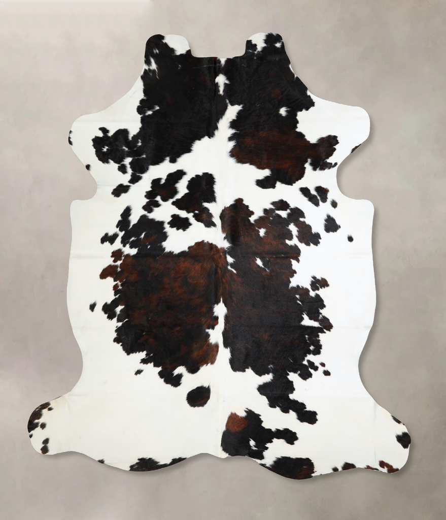 Tricolor X-Large European Cowhide Rug 6'11"H x 6'2"W #A41808 by Hudson Hides