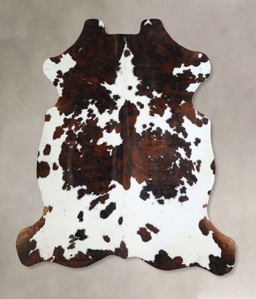 Tricolor X-Large European Cowhide Rug 6'9"H x 6'8"W #A41809 by Hudson Hides