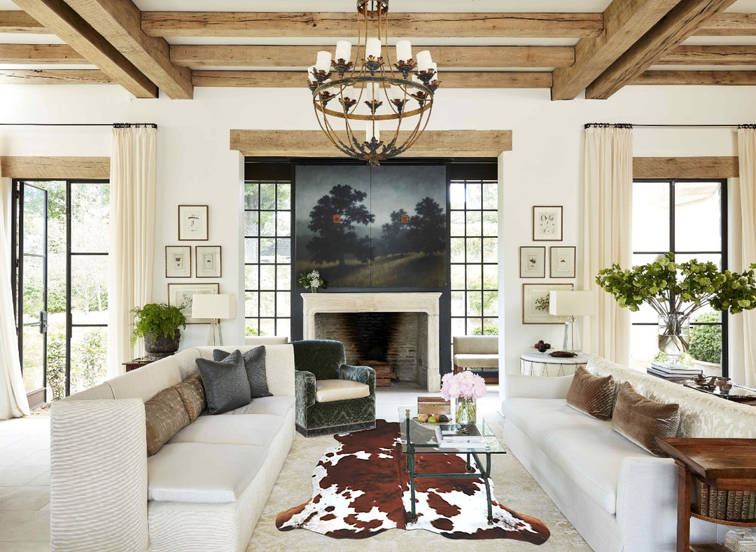 Tricolor X-Large European Cowhide Rug 6'8"H x 6'5"W #A41810 by Hudson 