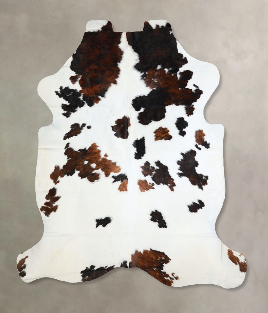 Tricolor X-Large European Cowhide Rug 7'4"H x 6'8"W #A41829 by Hudson Hides