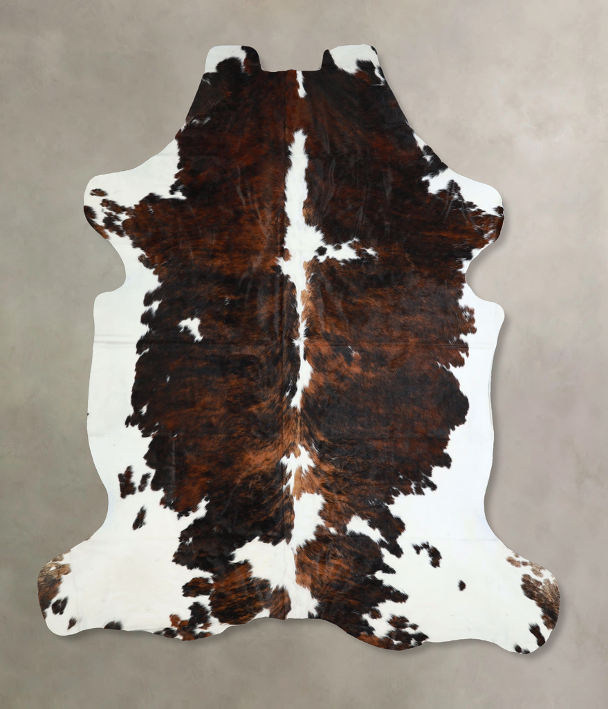 Tricolor X-Large European Cowhide Rug 7'4"H x 6'9"W #A41830 by Hudson Hides