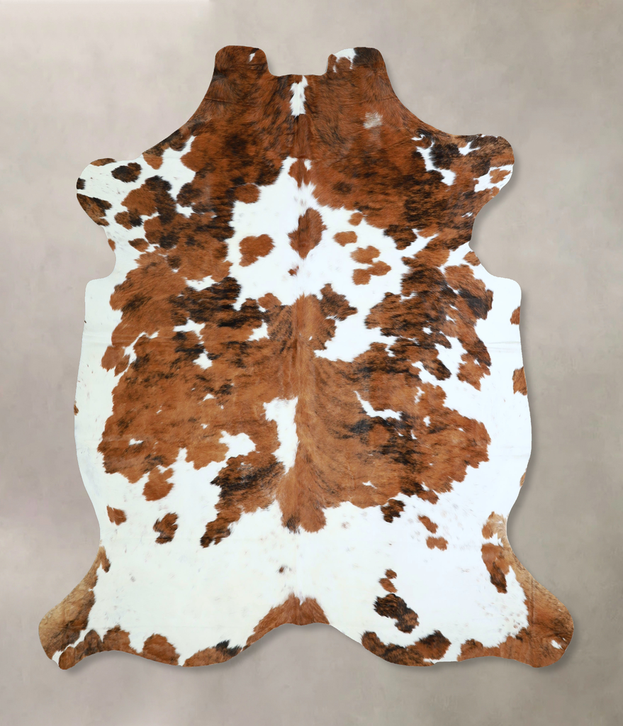 Tricolor X-Large European Cowhide Rug 7'4"H x 6'7"W #A41834 by Hudson Hides