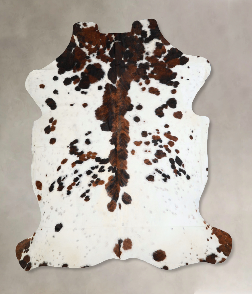 Tricolor XX-Large European Cowhide Rug 7'7"H x 7'2"W #A41840 by Hudson Hides