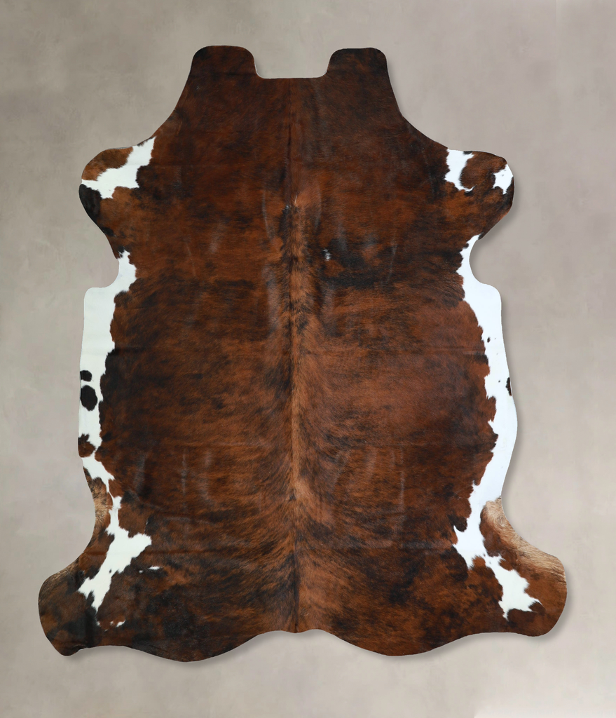 Tricolor X-Large European Cowhide Rug 6'10"H x 6'7"W #A41850 by Hudson Hides