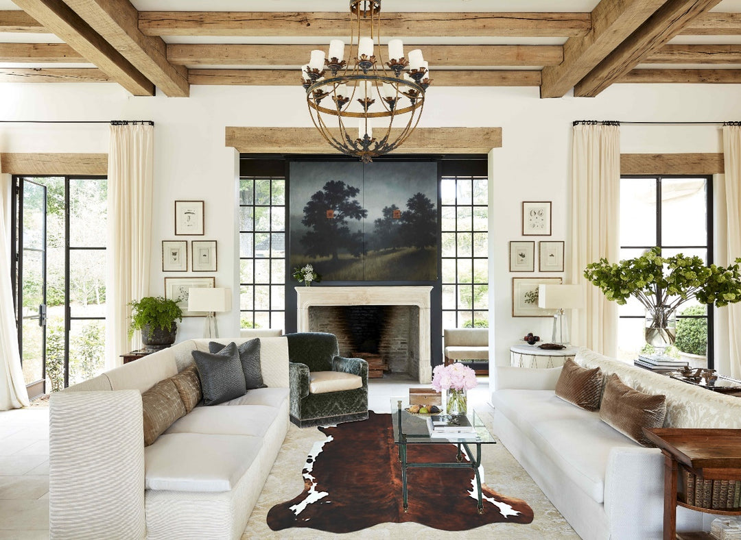 Tricolor X-Large European Cowhide Rug 6'10"H x 6'7"W #A41850 by Hudson