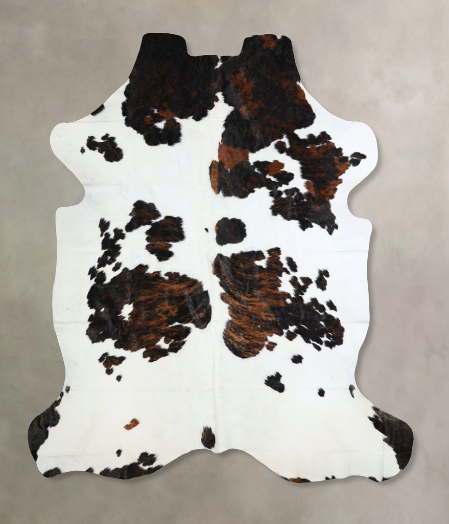 Tricolor XX-Large European Cowhide Rug 7'7"H x 7'0"W #A41856 by Hudson Hides