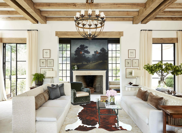 Tricolor X-Large European Cowhide Rug 6'10"H x 6'8"W #A41869 by Hudson Hides