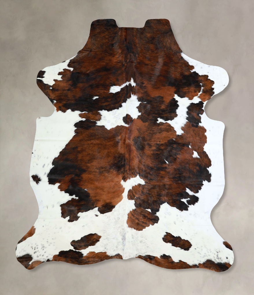 Tricolor X-Large European Cowhide Rug 7'4"H x 5'7"W #A41874 by Hudson Hides